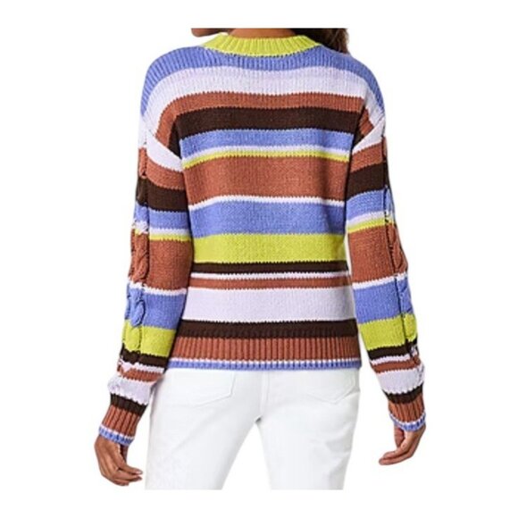 St. John's Bay Womens Crew Neck Long Sleeve Pullover Sweater Striped Size Large - Picture 3 of 3